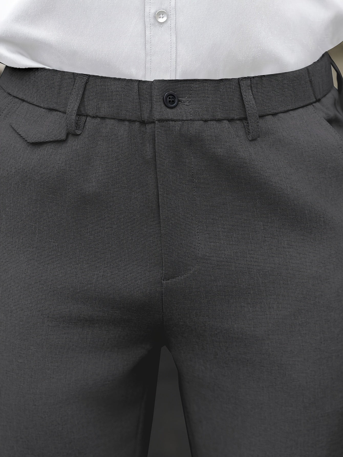 1 dona Erkaklar uchun Elastik Bel Casual Shimlar, barcha mavsumlar uchun mos, biznes modasi uchun mukammal, to'g'ri oyoq.