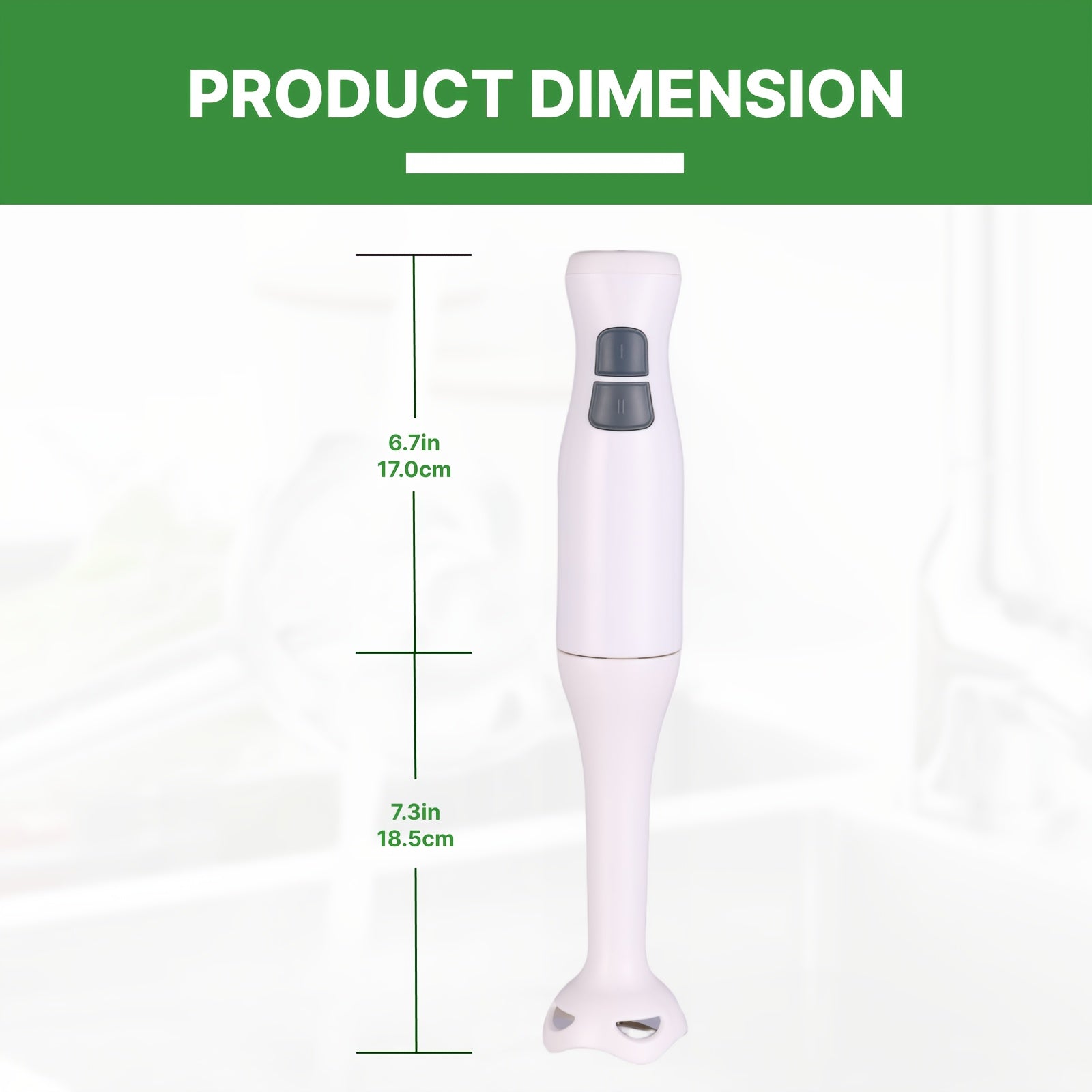 Electric Immersion Hand Blender Stainless Steel 2-Speed Mixer Chopper Ice Crushing