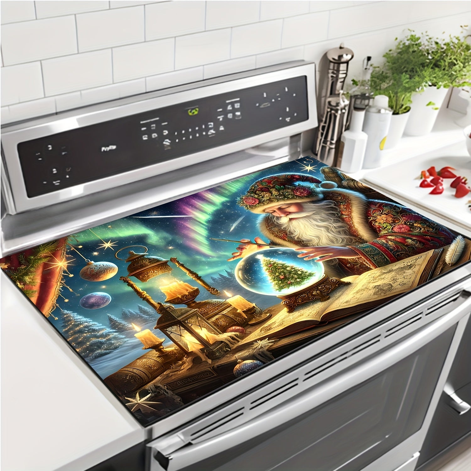 Christmas Themed Stove Top Protector Waterproof Anti-Slip Scratch-Resistant