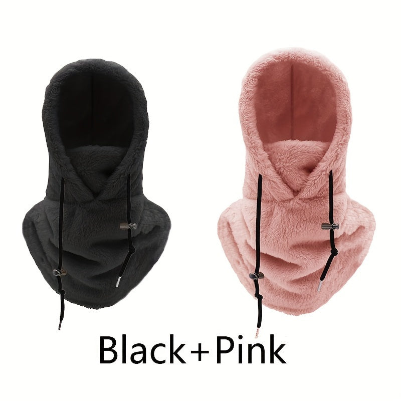 Set of 2 Windproof Fleece Ski Masks and Neck Warmers for Winter Outdoor Activities