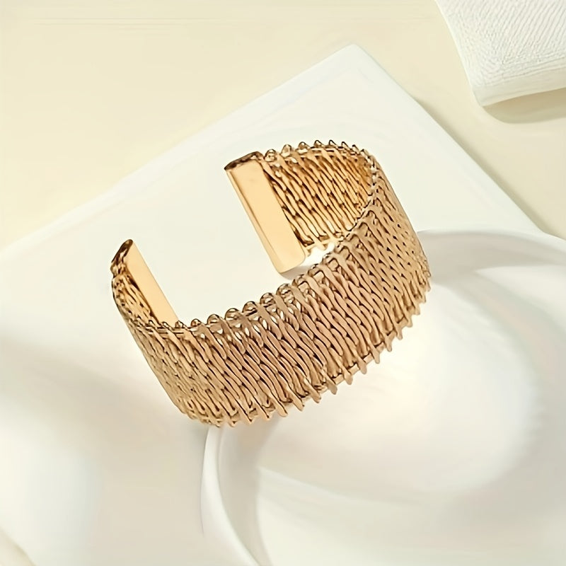 Silvery Embossed Bracelet with Japanese and Korean Ethnic Style