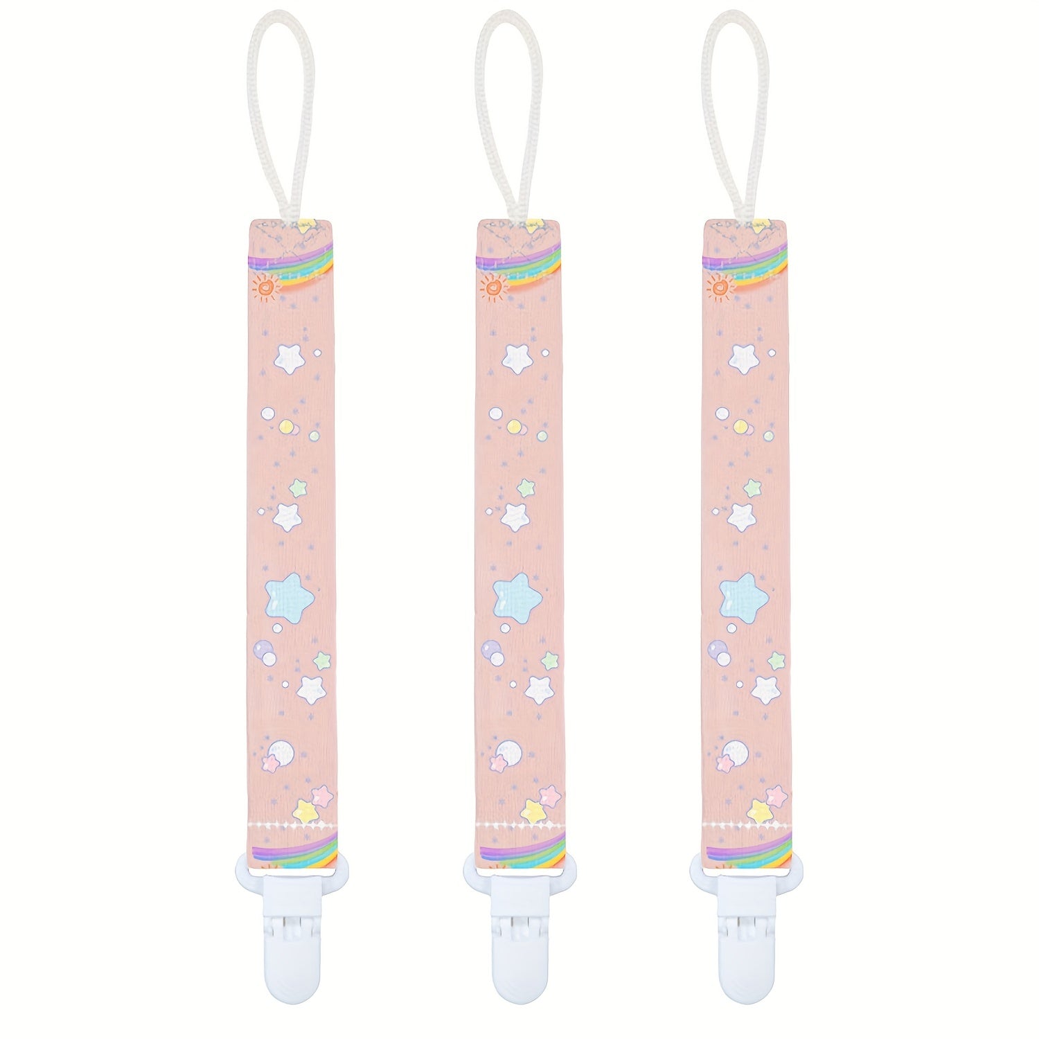 COZYPANDA Зажимы для пустышек - Набор из 3 штук, универсальный размер, прочные и долговечные, различные дизайны, надежно удерживают пустышки, идеальный подарок на детский душ.