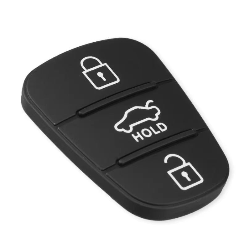 Black PU Rubber Car Key Fob Cover with Lock/Unlock Icons Replacement