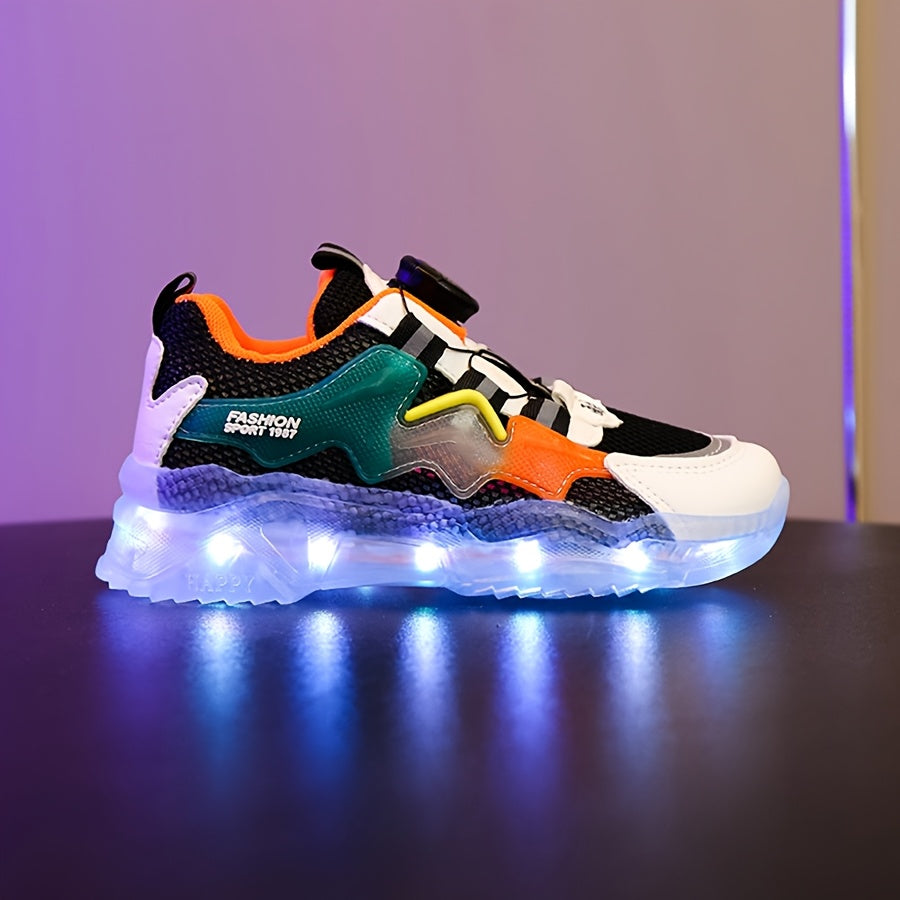 Kids' LED Sneakers for Boys and Girls Breathable Mesh Light Up Shoes with Color Changing and USB Charging