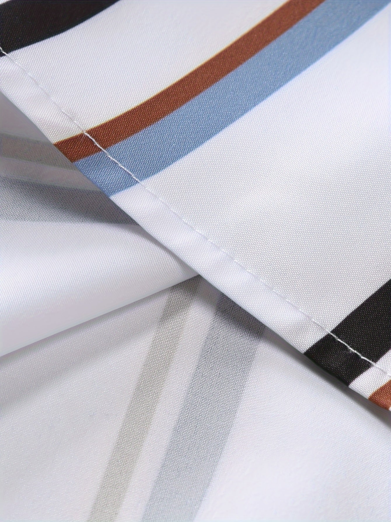 Men's Casual Short Sleeve Striped Shirt for Summer Vacation Resort Wear