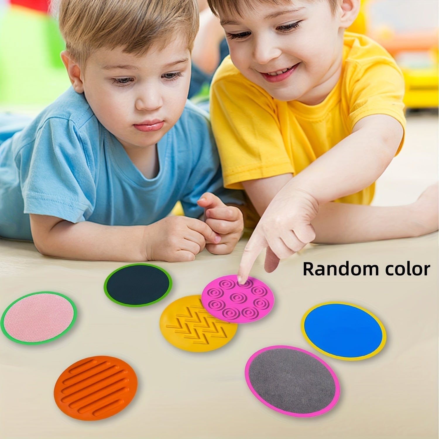 Set of 10 Sensory Textured Floor Mats for Children Ages 0-8 Assorted Colors