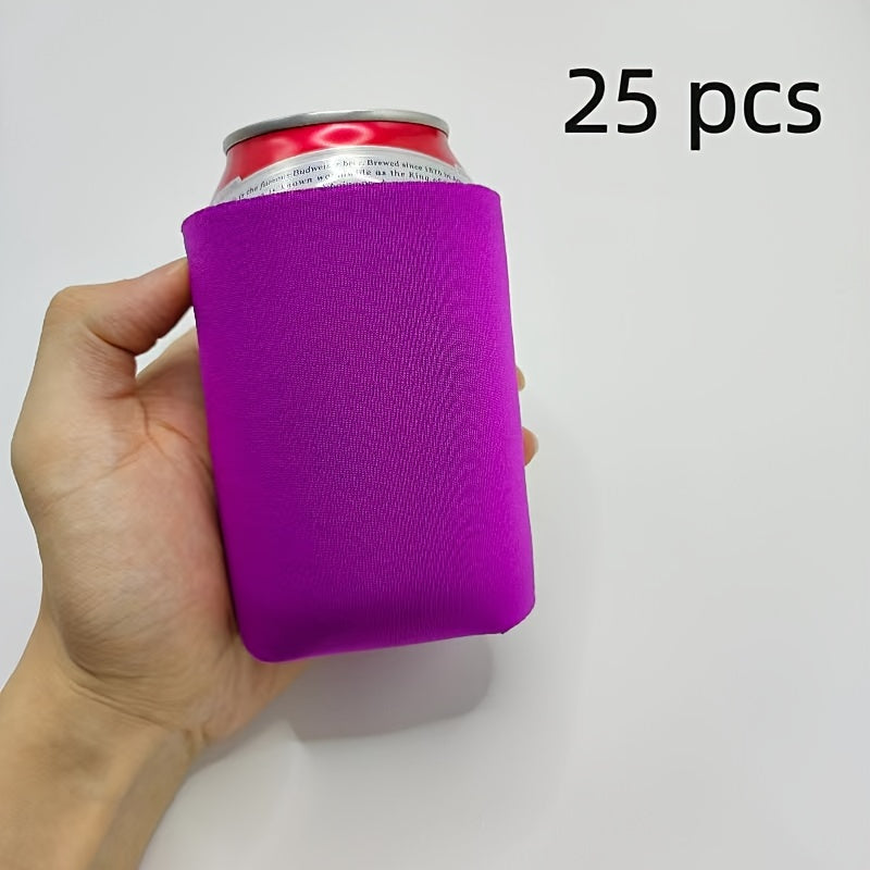 25 Black and White Can Cooler Sleeves for 12oz and 16oz Cans, Party and Outdoor Use