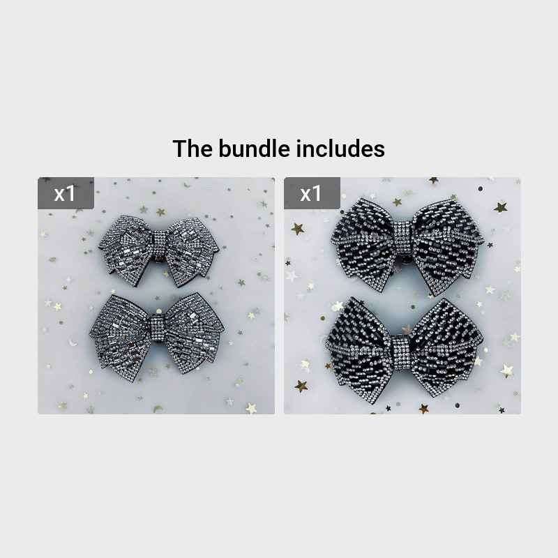 2pcs Black Polyester Bowknot Shoe Charms Removable Butterfly Knot Decorations