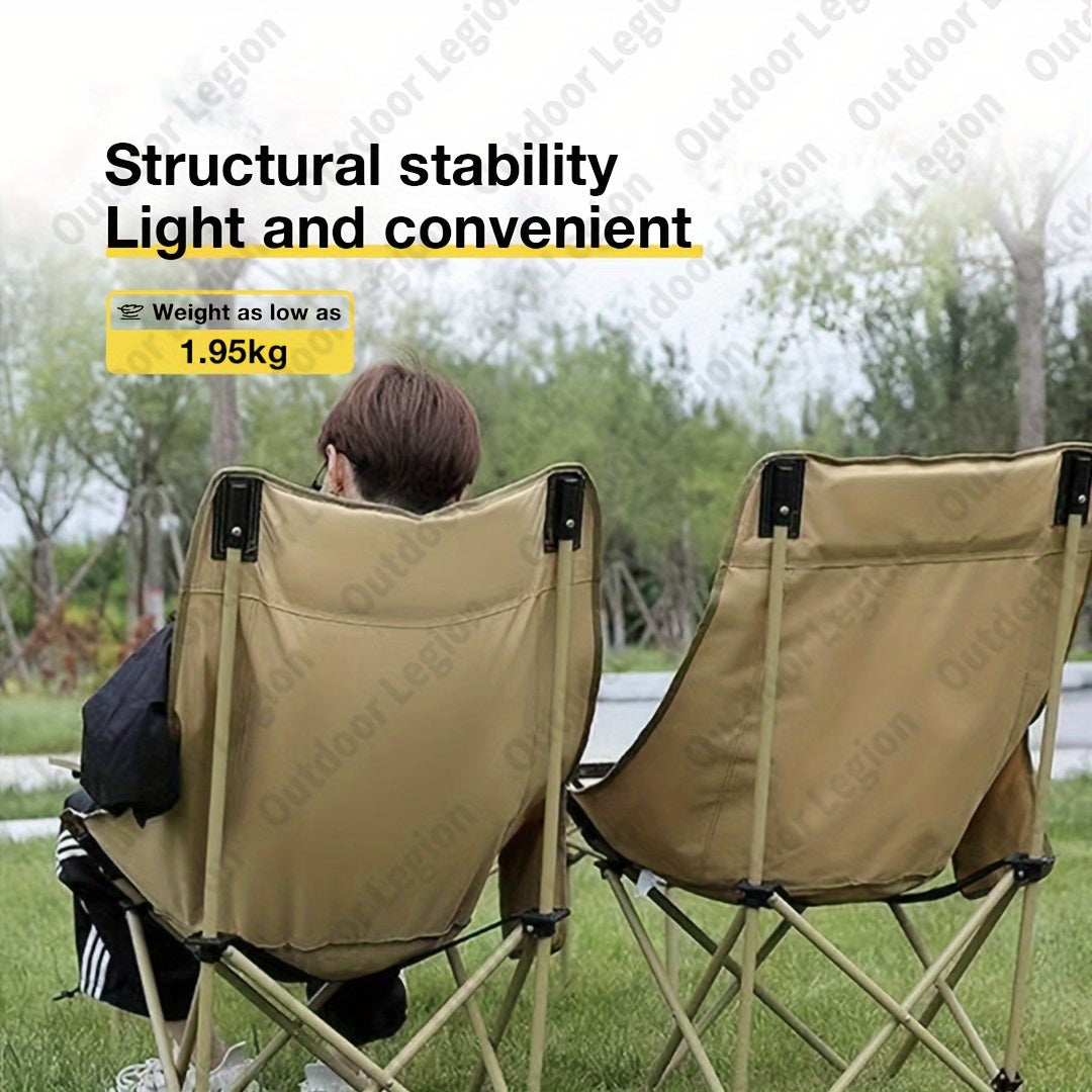Lightweight Folding Chair with High Back for Camping Fishing and Outdoor Activities