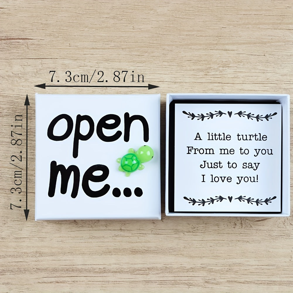 Polyresin Turtle Figurine Keepsake Gift Box with Heartfelt Message for Friends