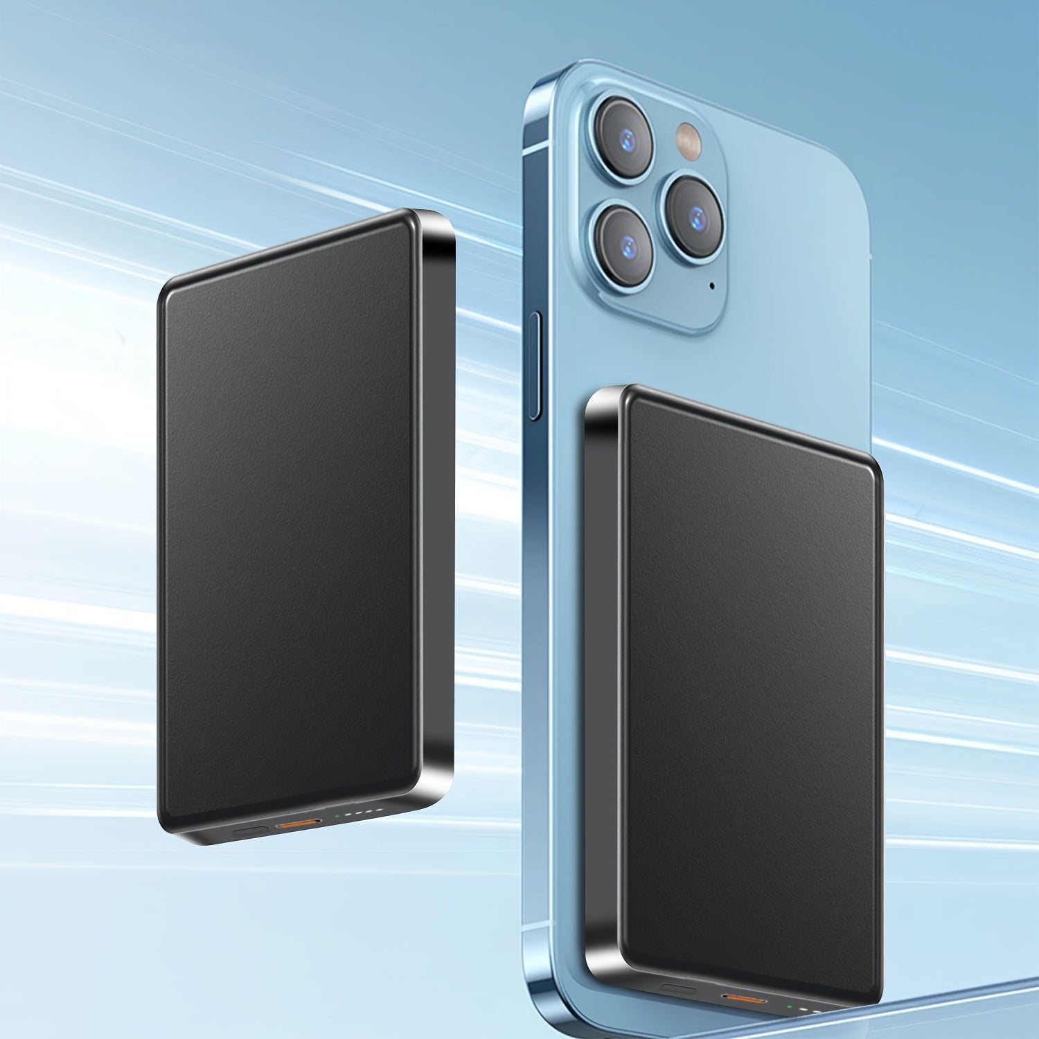 5000mAh Magnetic Wireless Power Bank with USB-C Fast Charging for Apple Devices