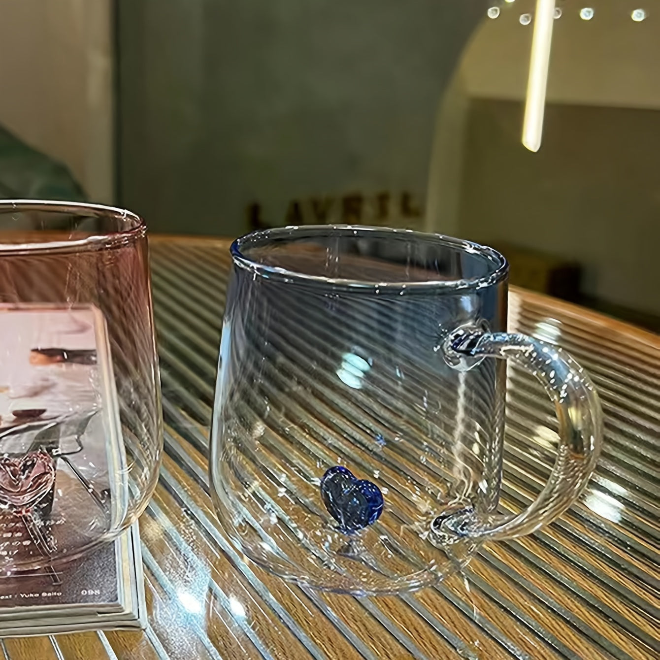 Shisha krujka ichidagi yurak, 3D gradient rangli suv stakani, 350ml, muzli qahva, sharbat, sut, choy va boshqalar uchun ideal, yoz va qish uchun mukammal