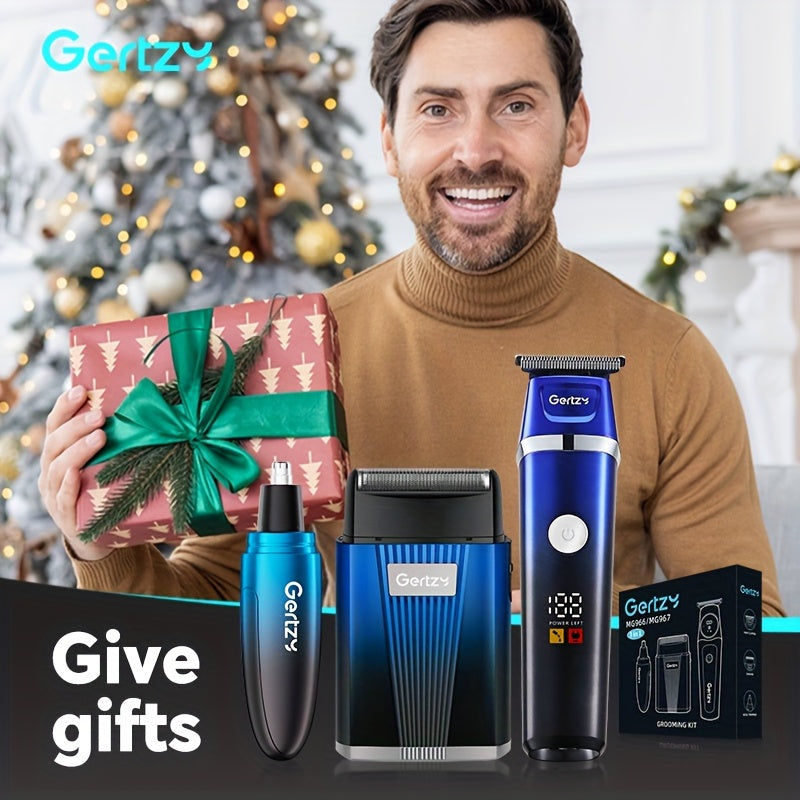 USB rechargeable electric shaver set for men includes nose hair trimmer hair clipper and precision trimmer