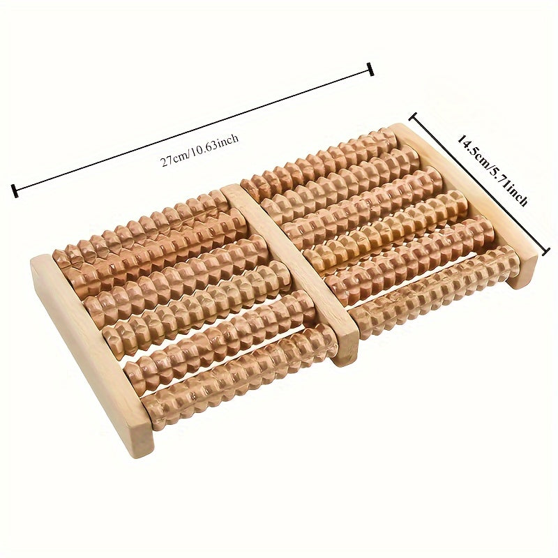Handmade Wooden Foot Massager with Dual Rollers for Pain Relief and Blood Flow