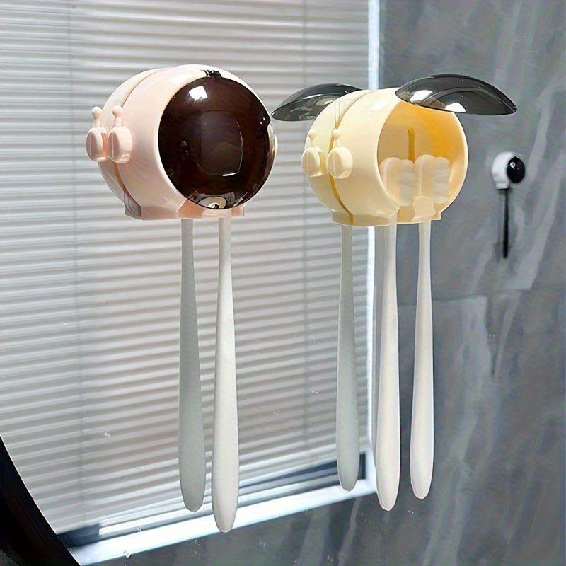 Wall-Mounted Toothbrush Holder for Electric and Manual Brushes with Dust Cover