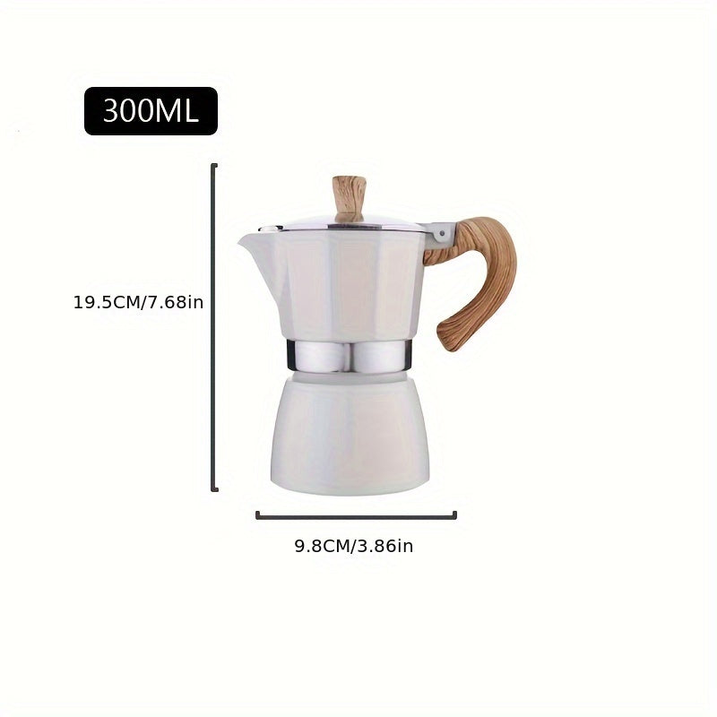 300ml Aluminum Coffee Maker Moka Espresso Percolator for Italian Drip Coffee