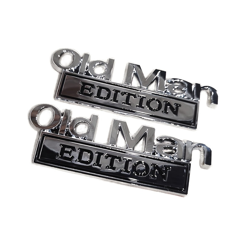 Old Man Edition 3D Emblem Stickers 2pcs Car Truck SUV Motorcycle Decals