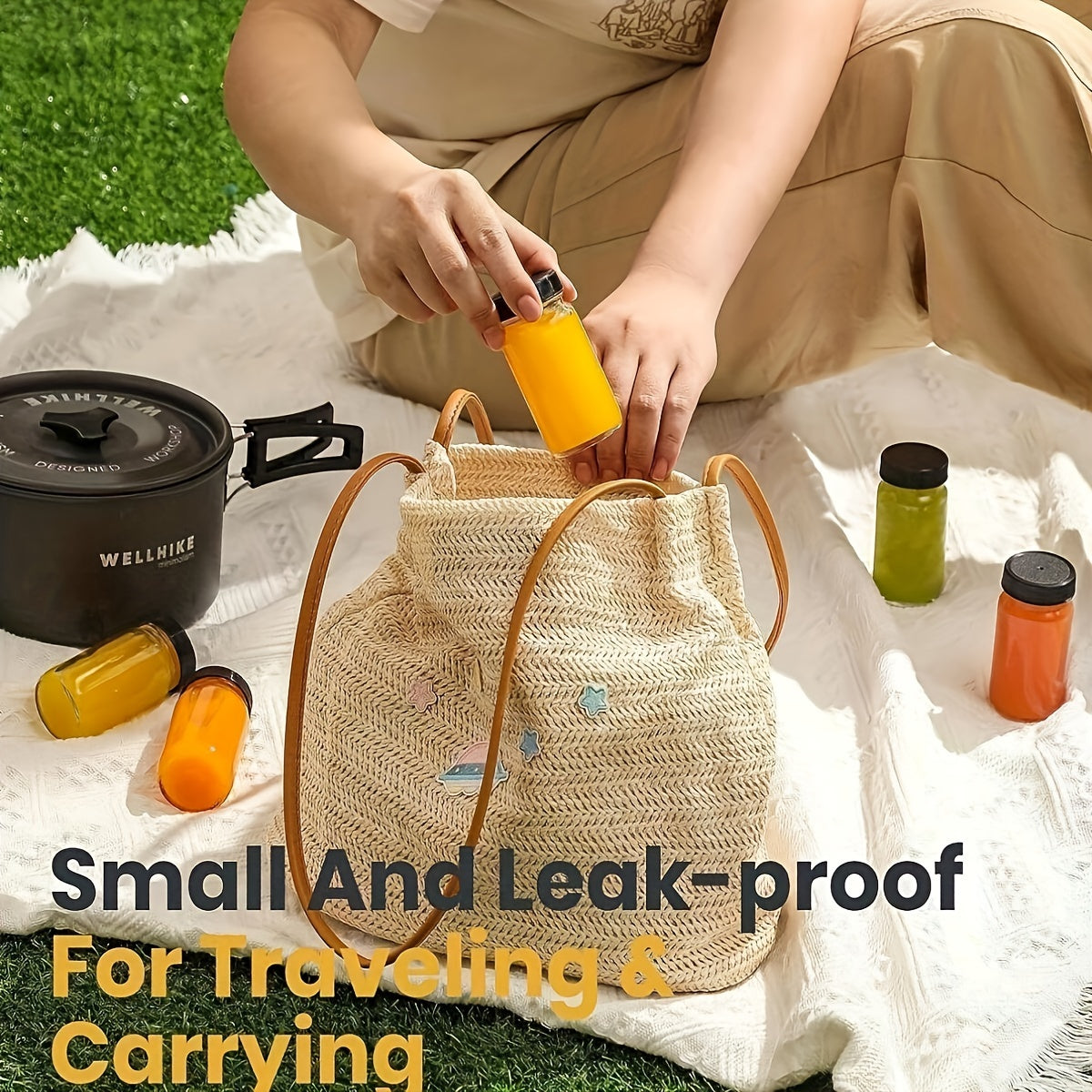 6 Mini Glass Spray Bottles Reusable Hand Washable for Liquids Juice and Samples