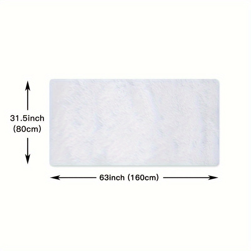 Soft White Faux Fur Area Rug Rectangle Non-Slip Stain-Resistant Indoor Carpet