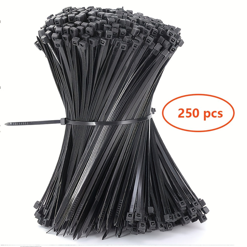 Heavy Duty Black Nylon Cable Ties 10-25cm 22.68kg Tensile Strength Indoor Outdoor