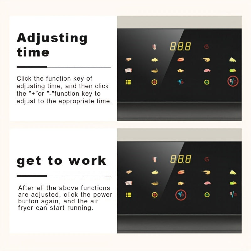 Электрическая духовка-фритюрница с воздушным нагревом 9л 1350Вт с прозрачным окном для приготовления и материалом ABS