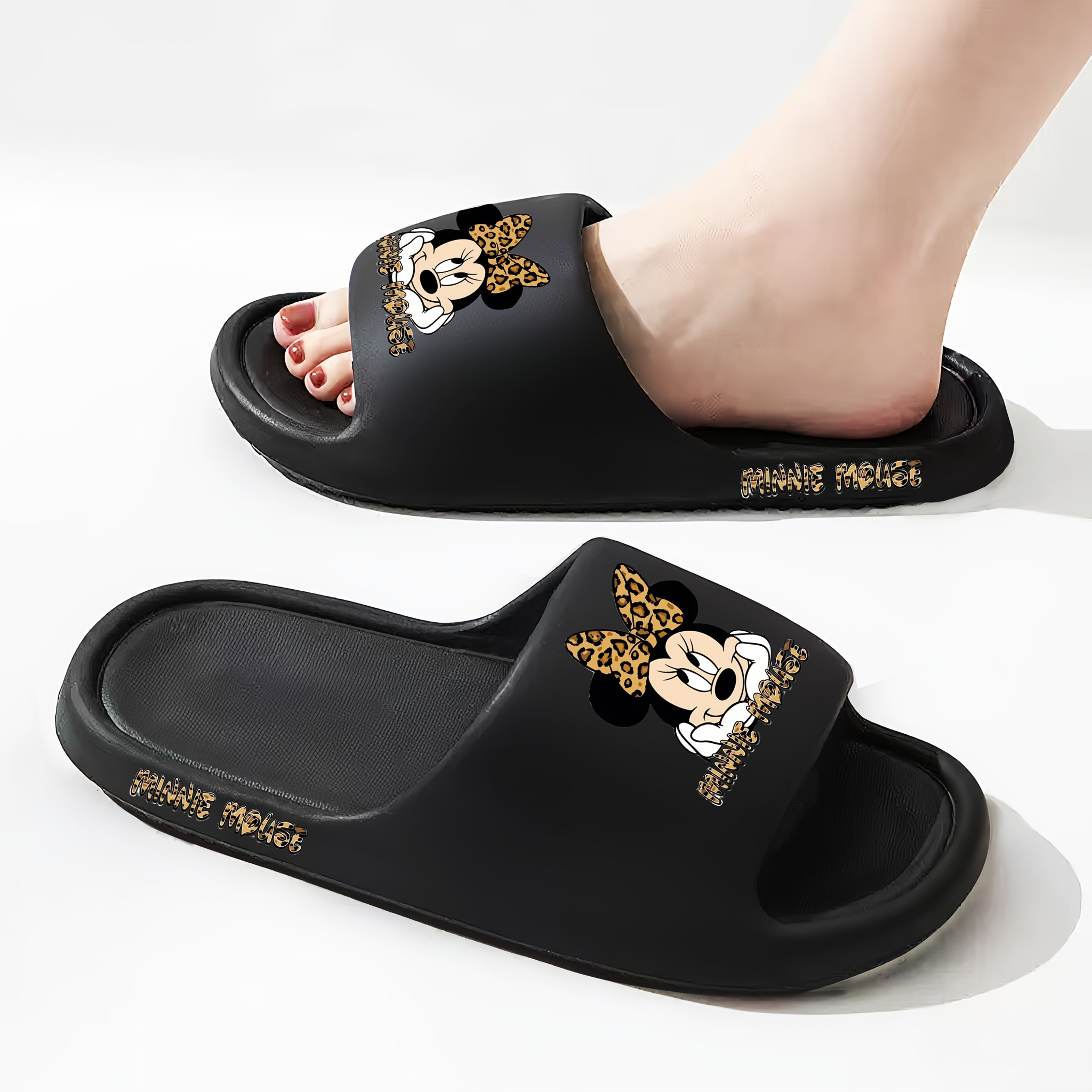 Женские EVA шлепанцы с нескользящей леопардовой расцветкой, летние домашние тапочки