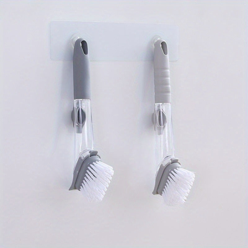 Easy Refill Dishwashing Brush with Extendable Handle Gray Kitchen Cleaning Tool