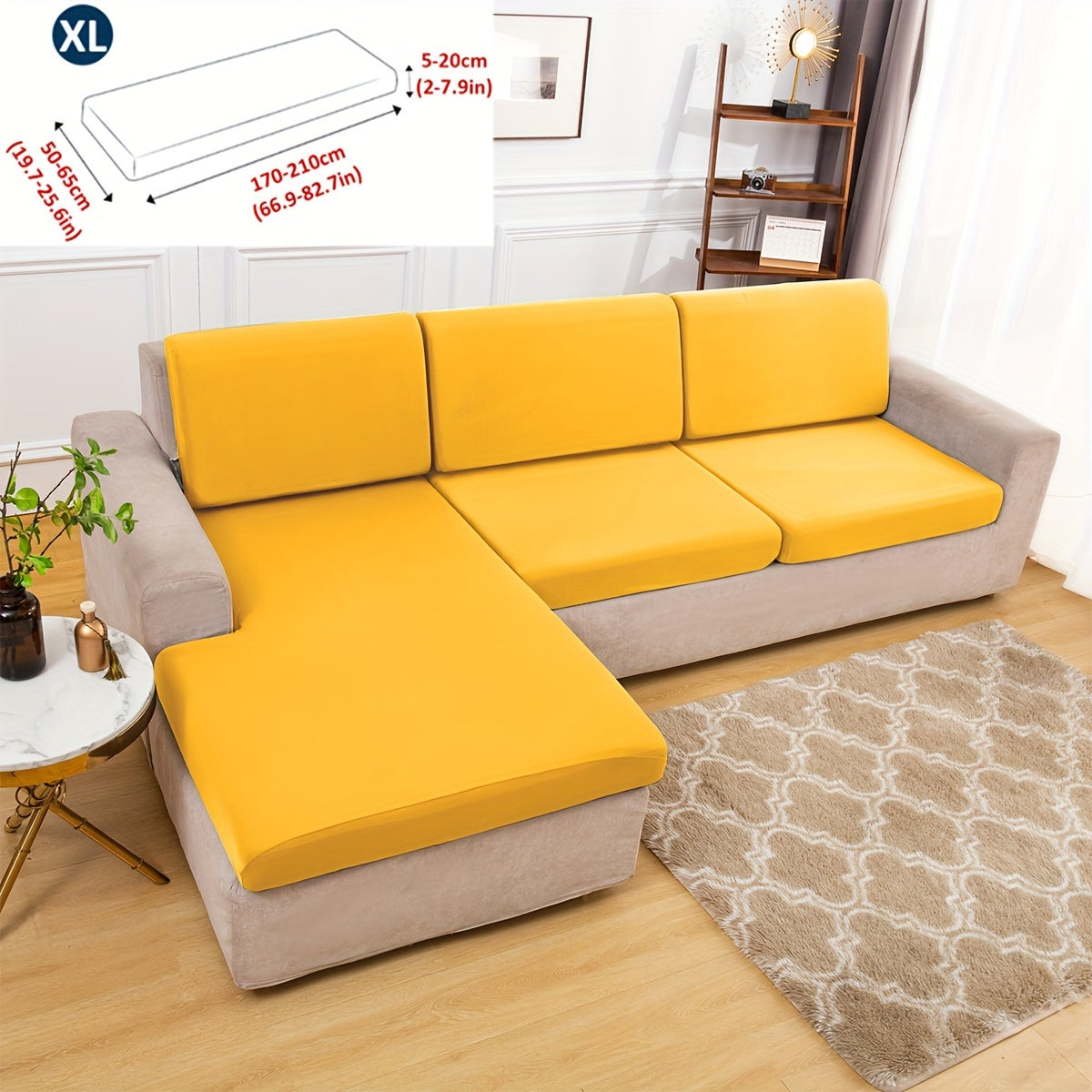 Klassik cho'ziladigan divan qoplamasi, armchair'dan bo'lak divanlargacha mos keladigan elastik lenta slipcover, mashinada yuviladigan polyester va spandeks aralashmasi, bitta o'rindiqdan to'rt o'rindiqli divanlargacha mos keladi.
