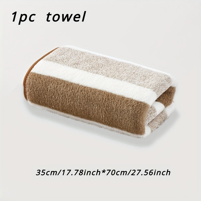 Striped Quick-Drying Polyester Towel for Home Hotel Spa Travel Fluffy