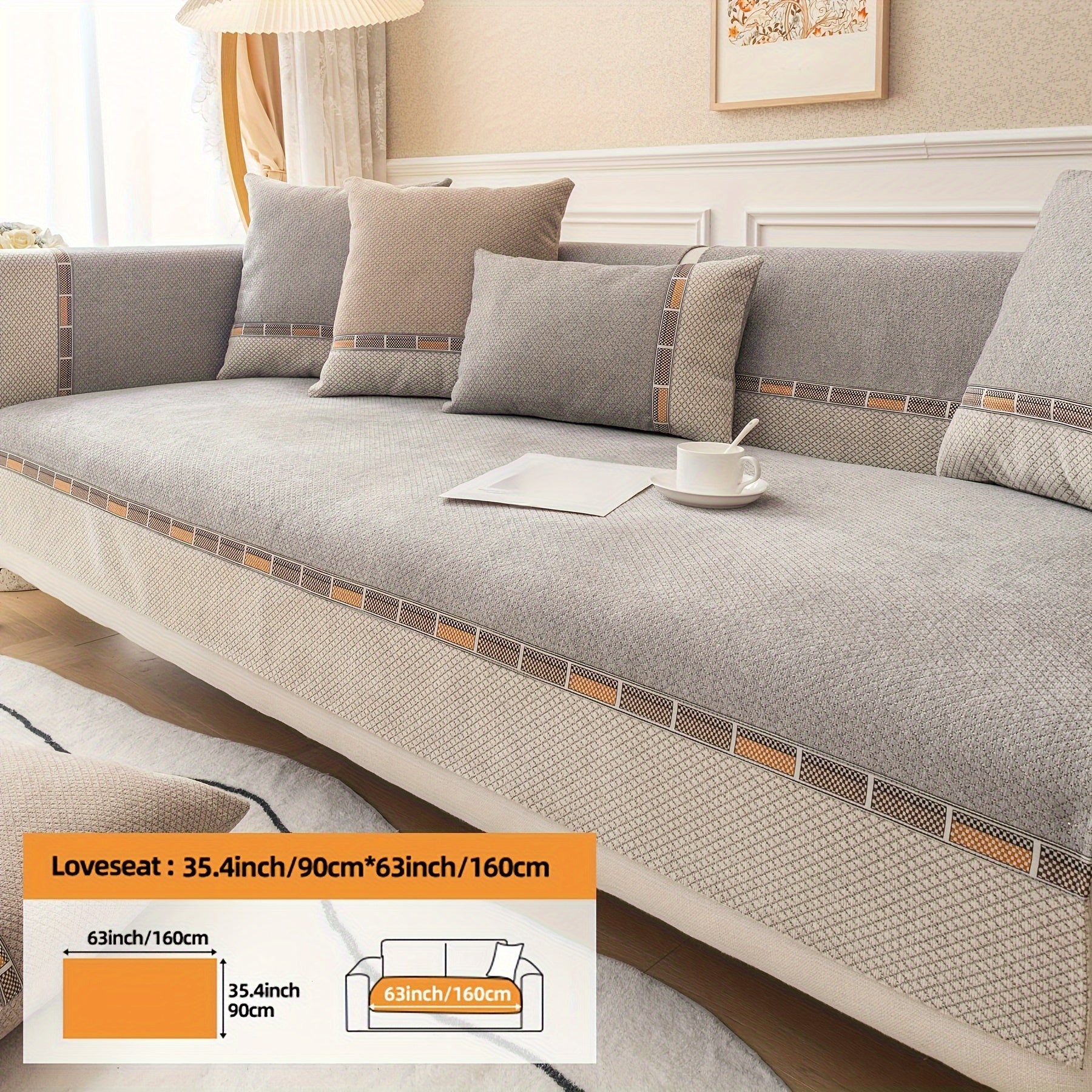 Bohemian Diamond Chenille Sofa Cover Pet-Friendly Non-Slip Protector for Home Decor