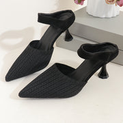 Women's Solid Color Knit Stiletto Heels Point Toe Dress Pumps
