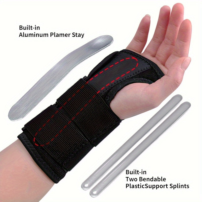 Adjustable Black Nylon Wrist Brace for Carpal Tunnel Support