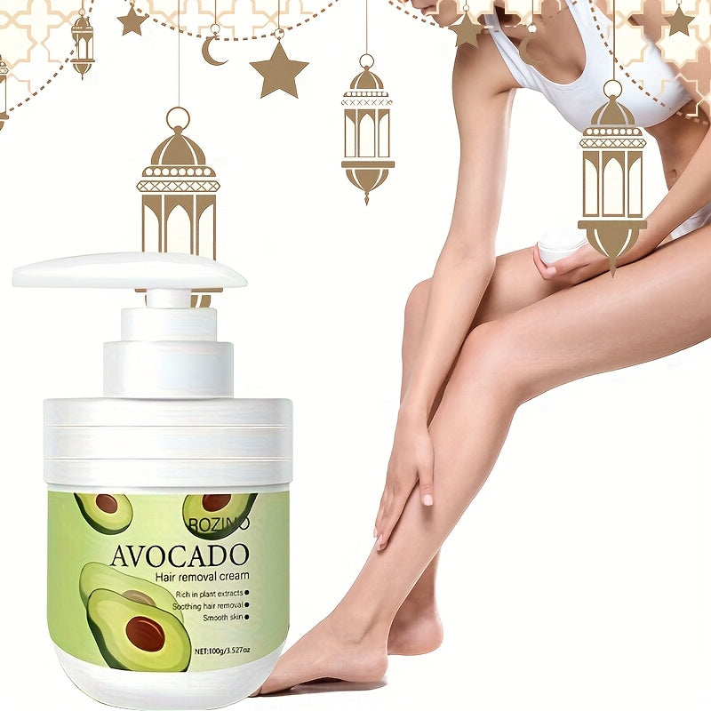 Plant-Based Avocado Hair Removal Cream for All Skin Types Painless Residue-Free