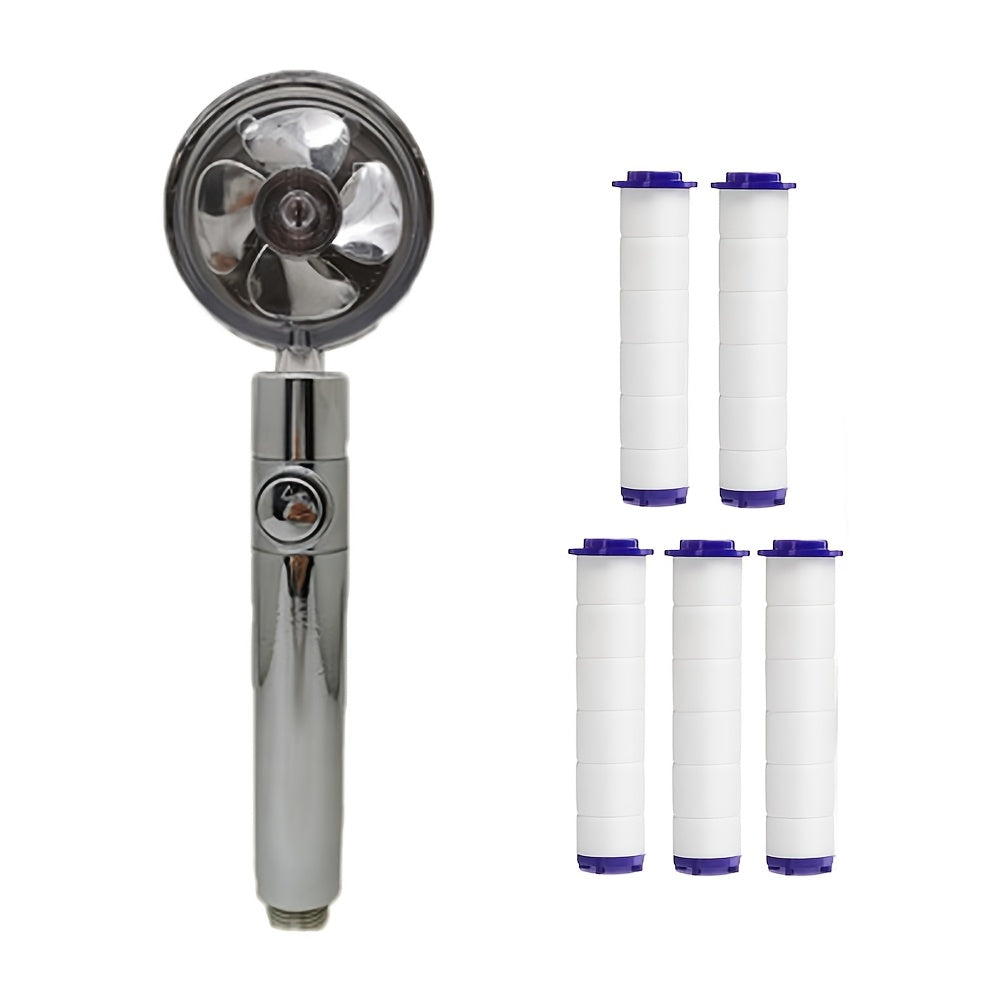 360 Degree Rotating Shower Head with Maple Leaf Fan Design High Pressure Water Saving Adjustable Filter