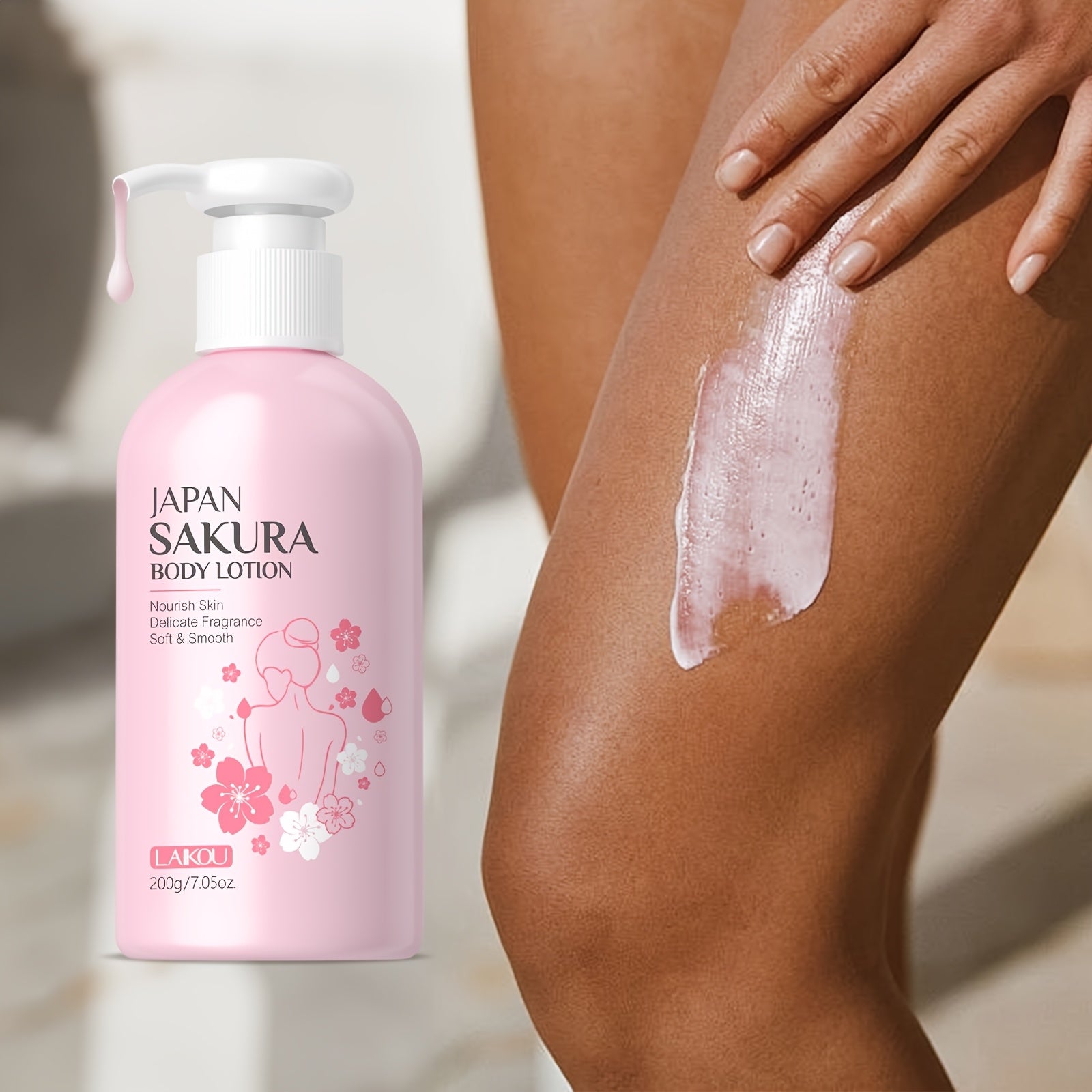 Sakura Body Lotion for Dry Skin 7oz Hydrating Cream with Vitamin C and Shea Butter