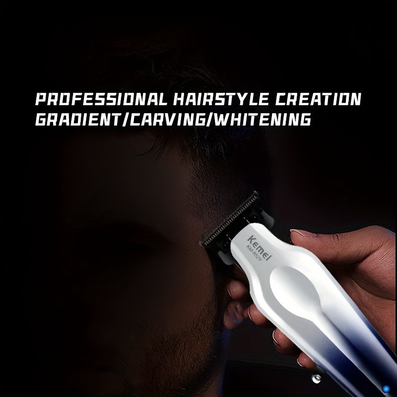 Профессиональные машинки для стрижки Kemei для мужчин, 2-в-1 электробритва с 9 насадками-фиксатором, регулируемый защитный палец, триммер для головы с маслом, двойной режим питания от батареи/USB, перезаряжаемый 18650