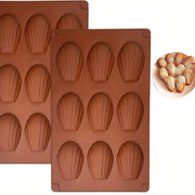 Silicone Madeleine Pan Set of 2 Nonstick Cookie Mold 9 Cavities Baking Supplies