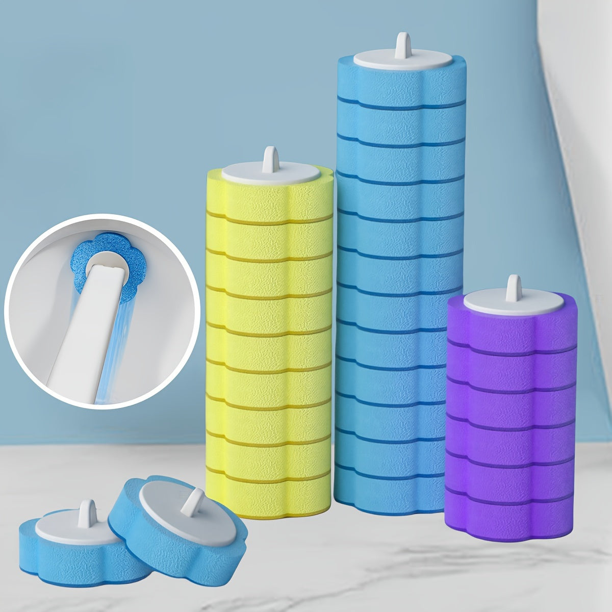 Pack of 18 Disposable Toilet Brush Head Refills for Easy Replacement and Deep Cleaning