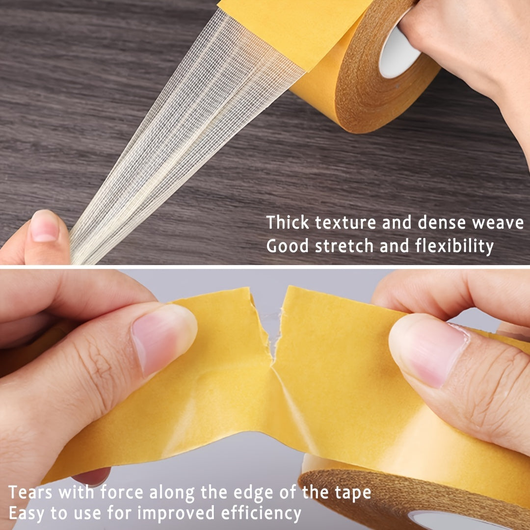 Heavy Duty Double-Sided Tape with Fiberglass Mesh Waterproof Transparent Mounting Tape for Walls Glass and Surfaces