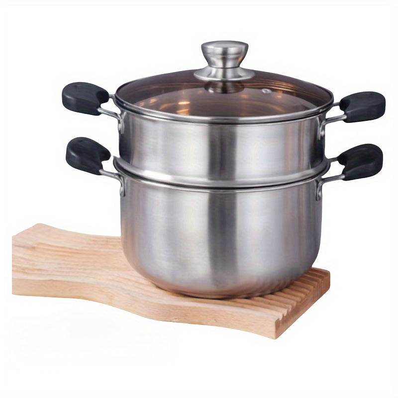 Stainless Steel Stockpot with Steamer Insert for Soups Stews and Seafood