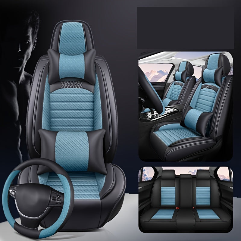 Universal PU Leather Seat Covers Full Set for 5-Seater All-Season