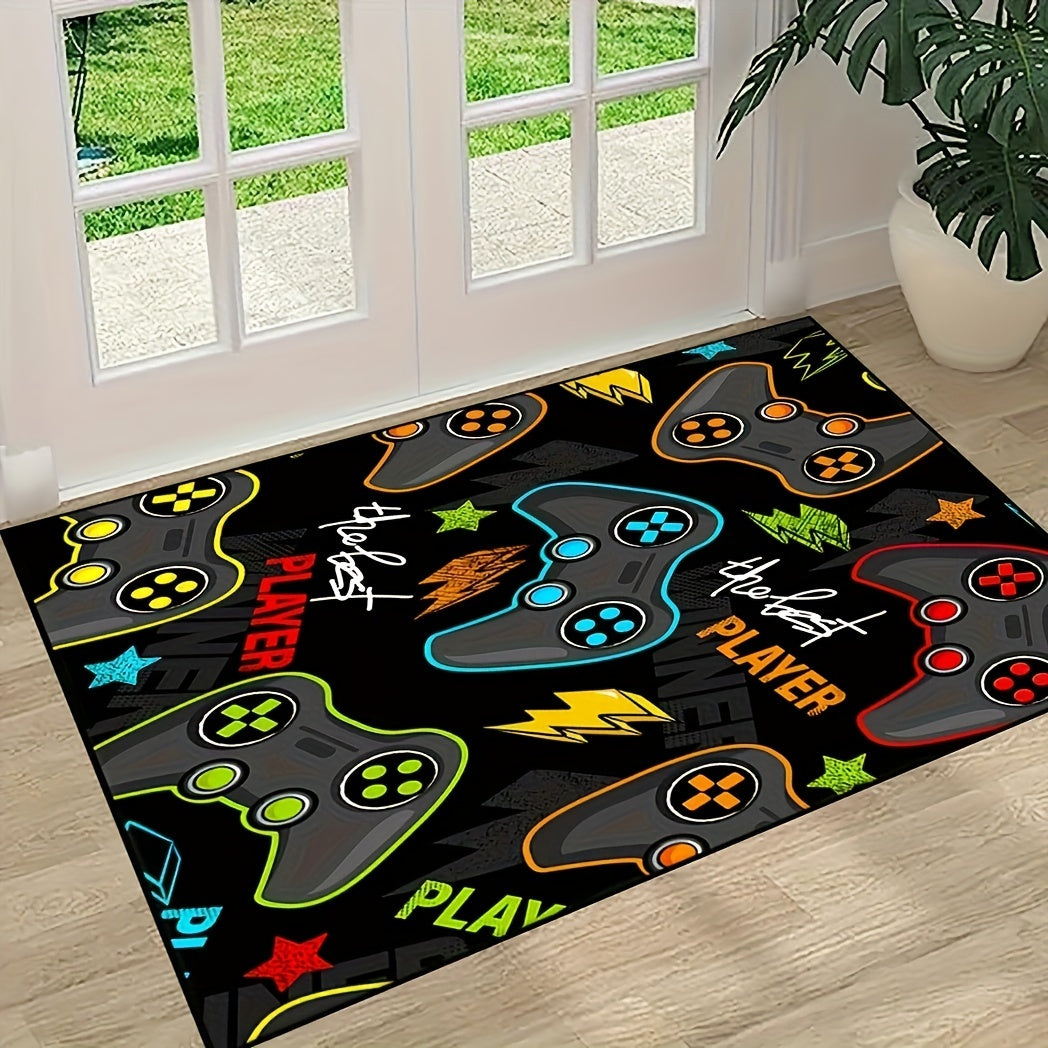 Game Controller Print Area Rug Anti-Fatigue Kitchen Mat Stain-Resistant Entrance Doormat