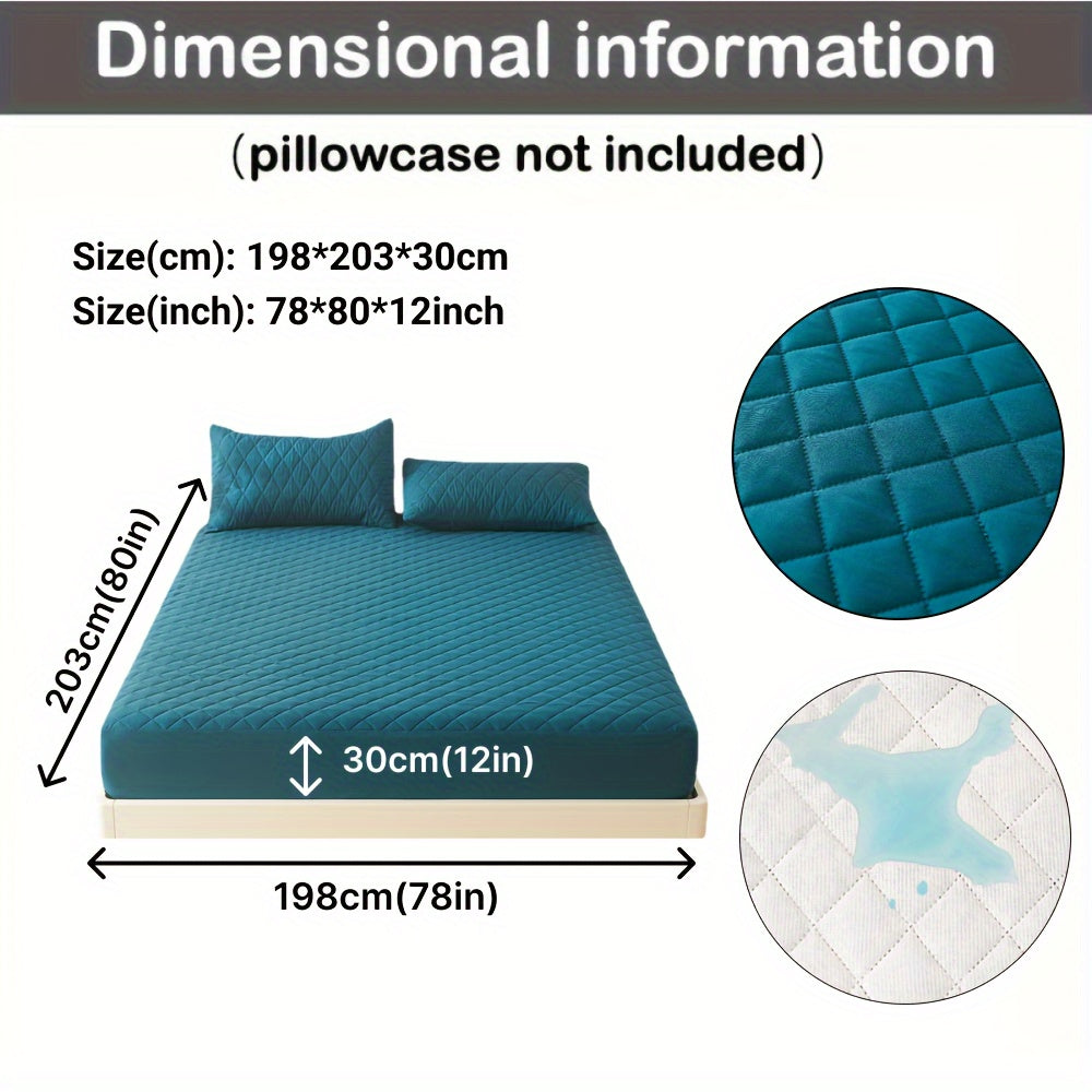 3-Layer Quilted Waterproof Mattress Protector Fitted Sheet for Single or Double Bed