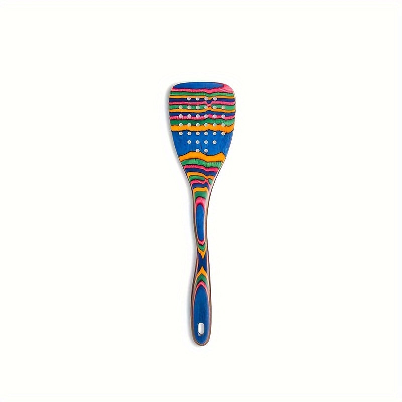 Wooden Kitchen Utensils Set 7-Piece Colorful Soup Spoons and Cooking Tools