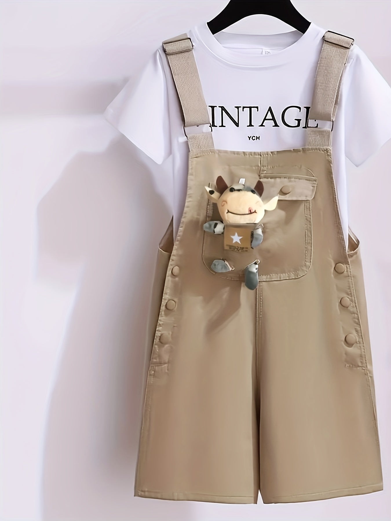 Girls Summer Overalls with Suspenders Lightweight Cotton Casual Outfit for Outdoor Wear