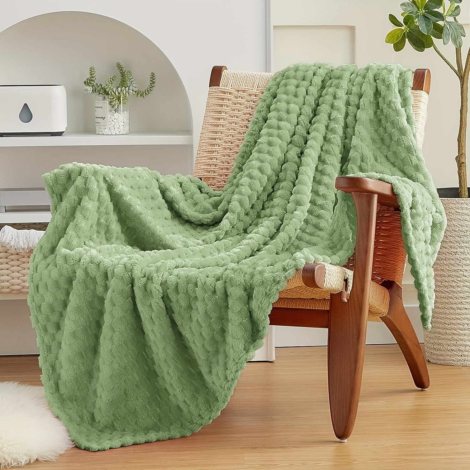 Cozy 3D Fleece Throw Blanket for Couch or Bed Large Plush Sherpa Warm