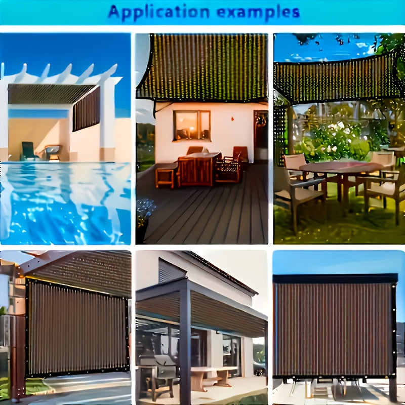 Qorong‘u jigarrang to‘g‘ri burchakli quyosh nurlari uchun soyabon, tashqi shaxsiylik uchun UV blokirovka qilish, verandaga, bog‘ga, terasga