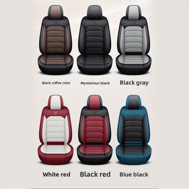 Universal Car Seat Cover Full Coverage All-Season 2.0T Leather Style