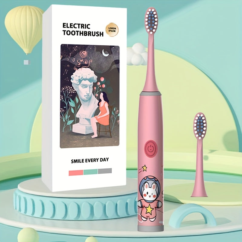 Kids Electric Toothbrush with 2-6 Brush Heads Soft Bristles Space Series