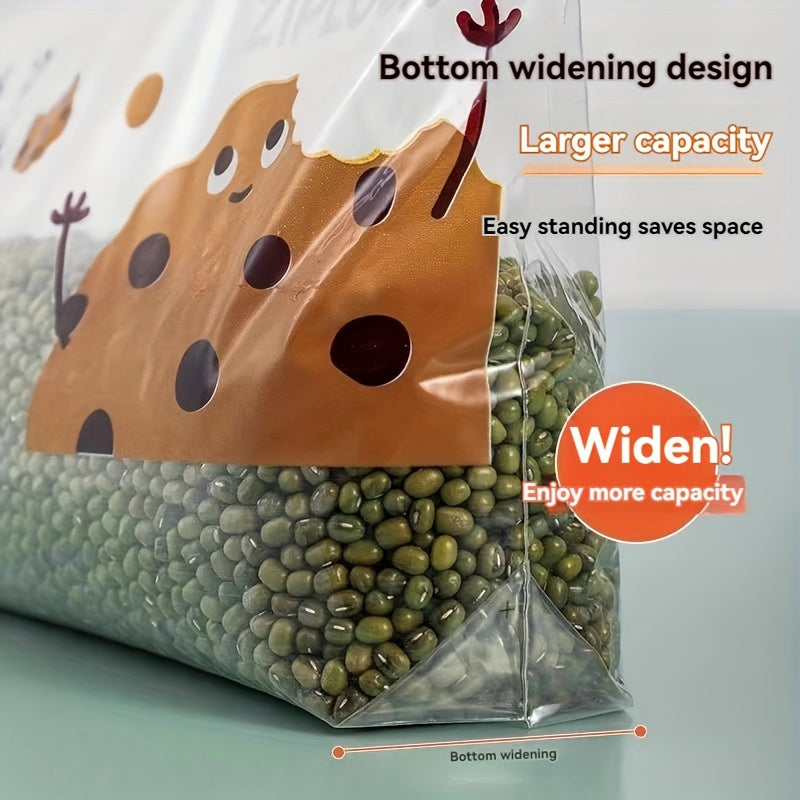 Plastic Storage Bags for Refrigerator Food Preservation Thick Zipper Sealing Pack of 50